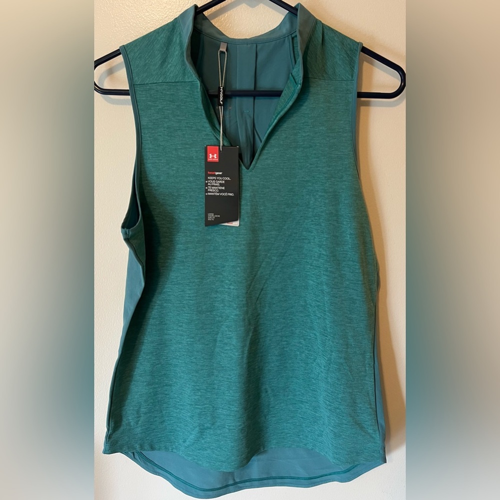 Under Armour Women's Green Sleeveless Golf  Top NWT